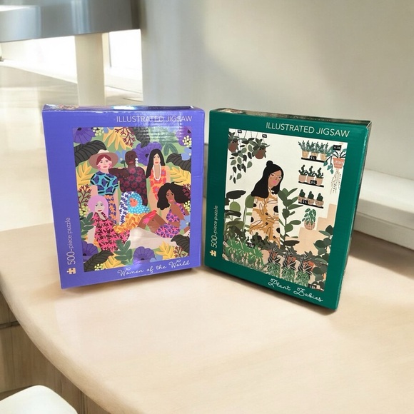 Illustrated Jigsaw Puzzle Bundle - “Women of the World” & “Plant Babies” - New - Picture 2 of 4